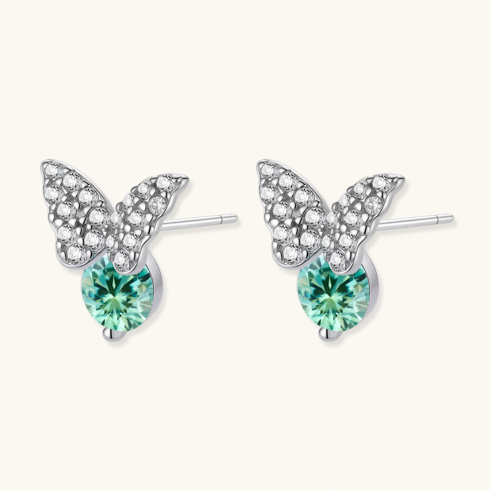 Moissanite Butterfly Stud Earrings | 925 Sterling Silver | Diamond Alternative