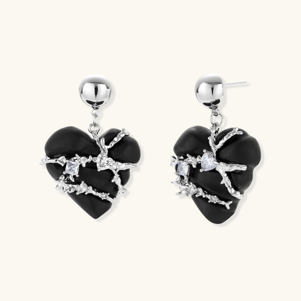 Bound Hearts Jewellery Set | Wood & Zirconia Necklace and Earrings