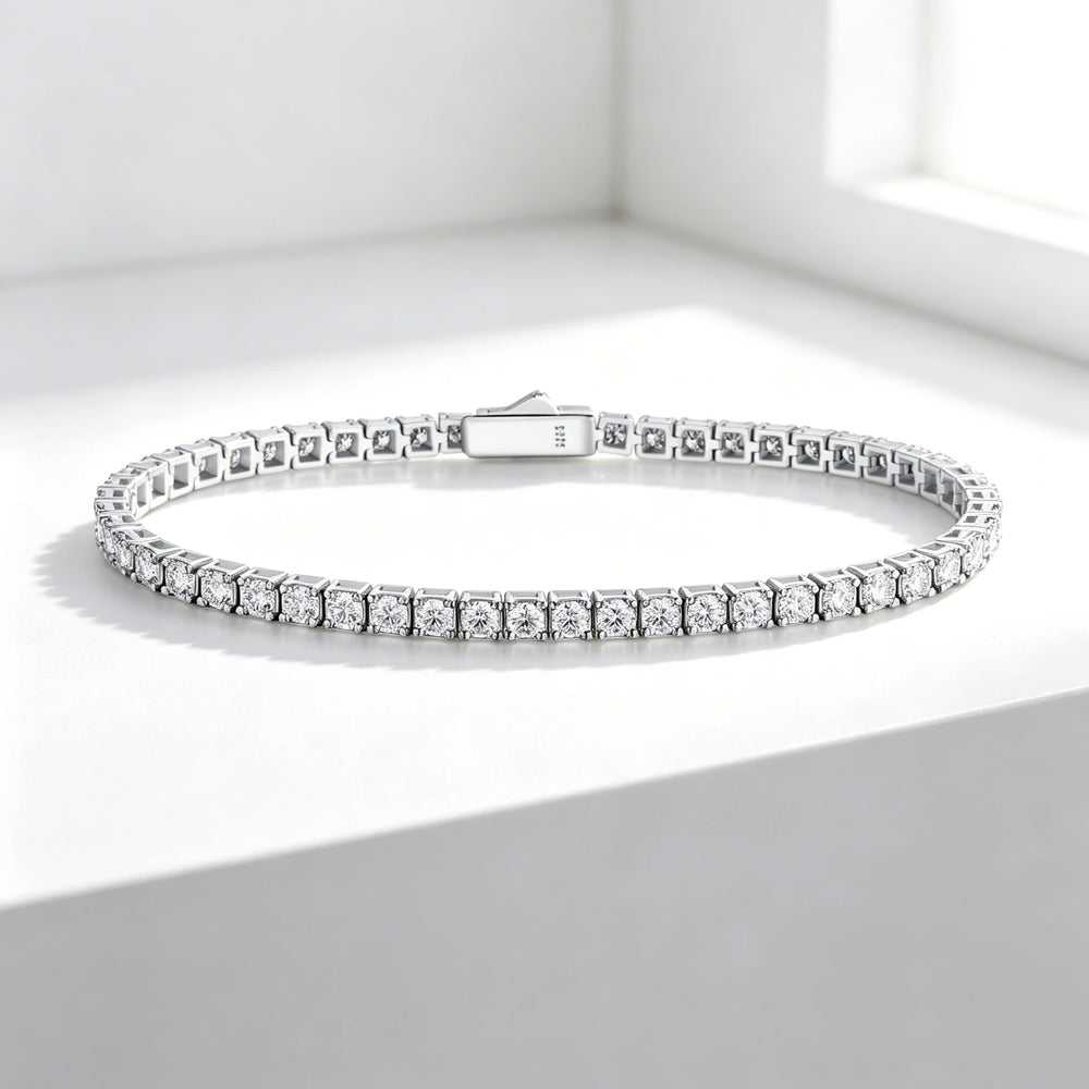 Lab Grown Diamond Bracelet, 925 Silver