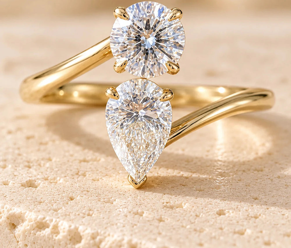 Round Cut VVS Lab Diamond Ring, 18K Gold, IGI Certified