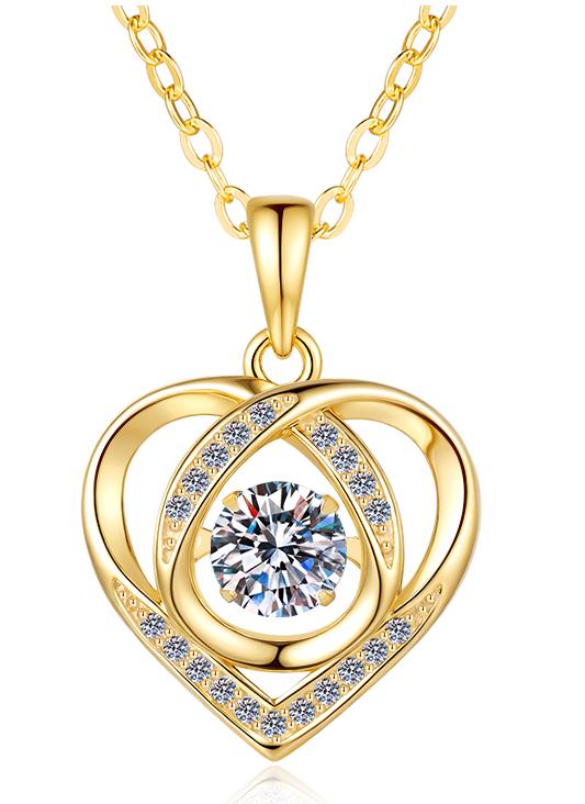 925 Sterling Silver Moissanite Heart Loop Pendant