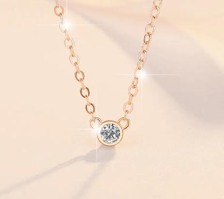 925 Sterling Silver Moissanite Bezel Solitaire Pendant