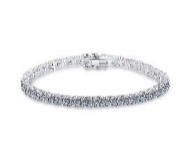 925 Sterling Silver Moissanite Round Stone Tennis Bracelet