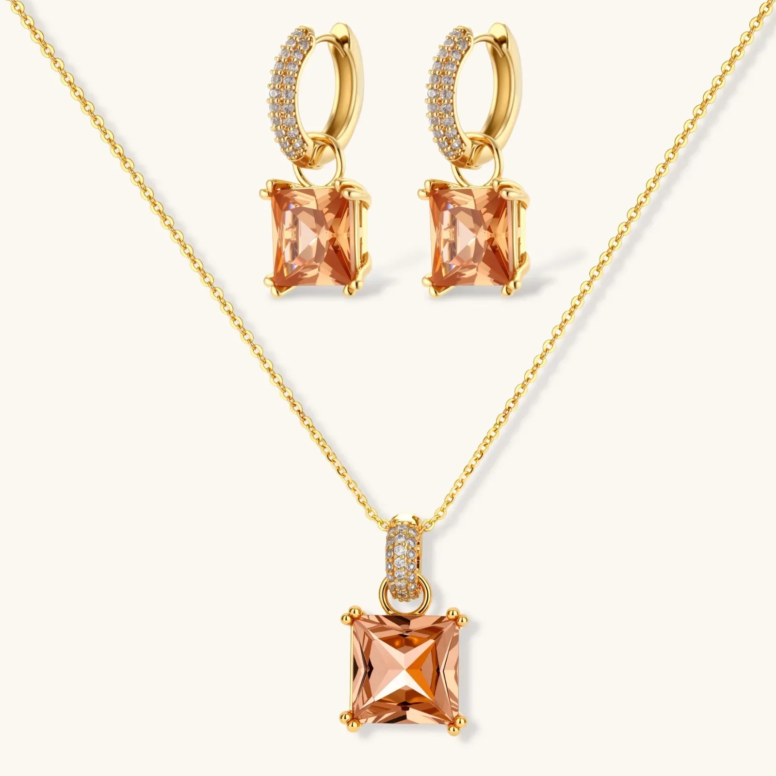 Yellow gold geometric jewellery set