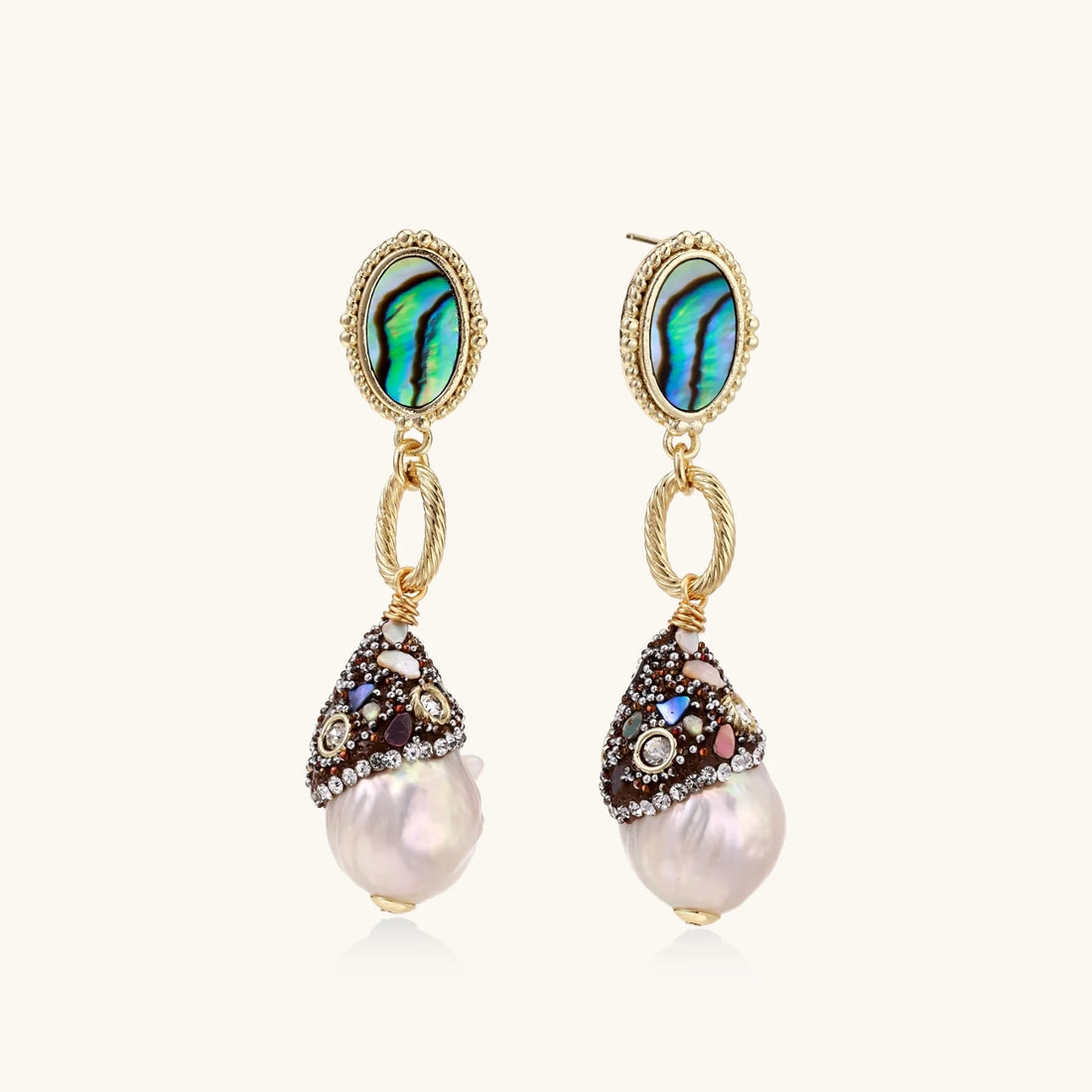 Baroque pearl statement earrings