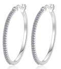 Classic Pavé Large Hoop Moissanite Earrings in 925 Sterling Silver