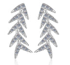 Graduated Marquise Leaf Drop Moissanite Earrings in 925 Silver