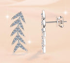 Graduated Marquise Leaf Drop Moissanite Earrings in 925 Silver