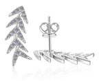 Graduated Marquise Leaf Drop Moissanite Earrings in 925 Silver