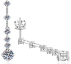 Graduated Round Stone Linear Drop Moissanite Earrings in 925 Silver