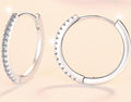 Slim Pavé Hoop Moissanite Earrings in 925 Sterling Silver