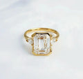 3ct Emerald Cut Lab Diamond Ring, 18K Gold, IGI Certified