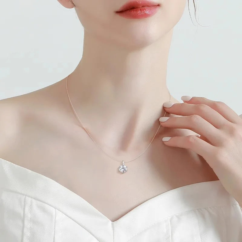 1ct Round Cut Lab Diamond Necklace, 18K Gold, IGI Certified