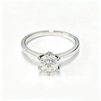 Round Lab Grown Diamond Ring, 925 Silver, D Colour