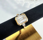3ct Emerald Cut Lab Diamond Ring, 18K Gold, IGI Certified