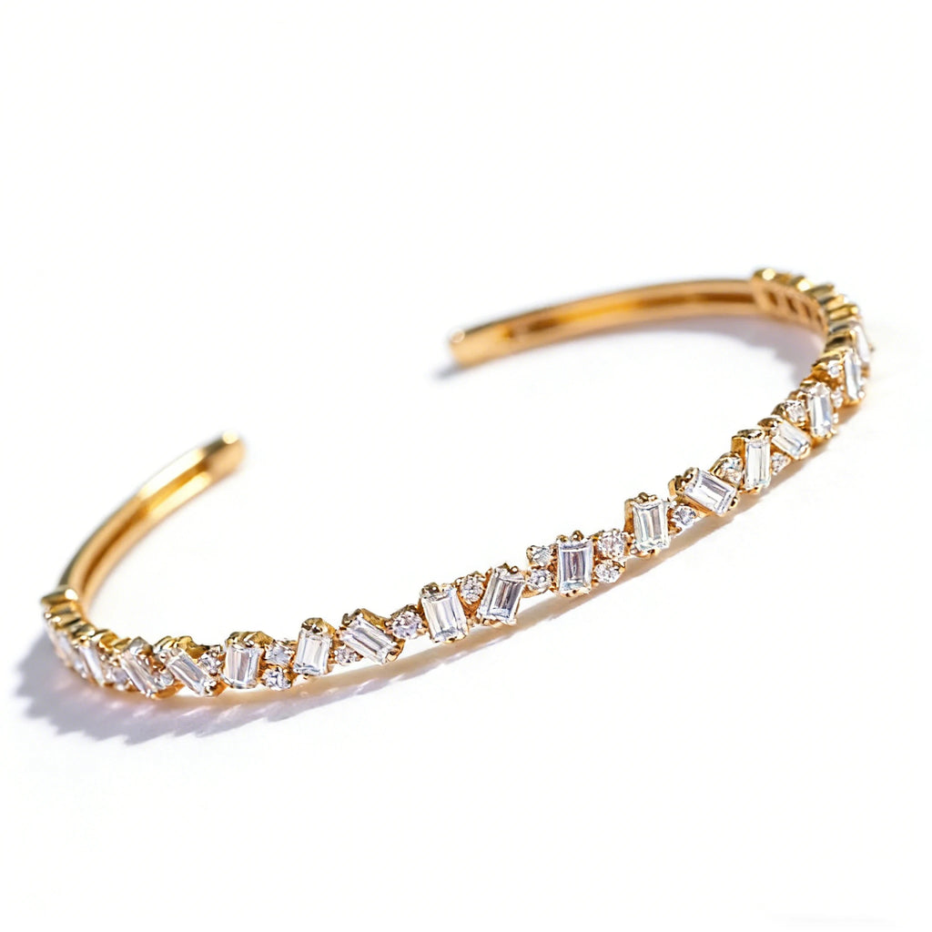 18K Gold Tennis Bracelet with Lab-Grown Diamonds, Emerald Cut