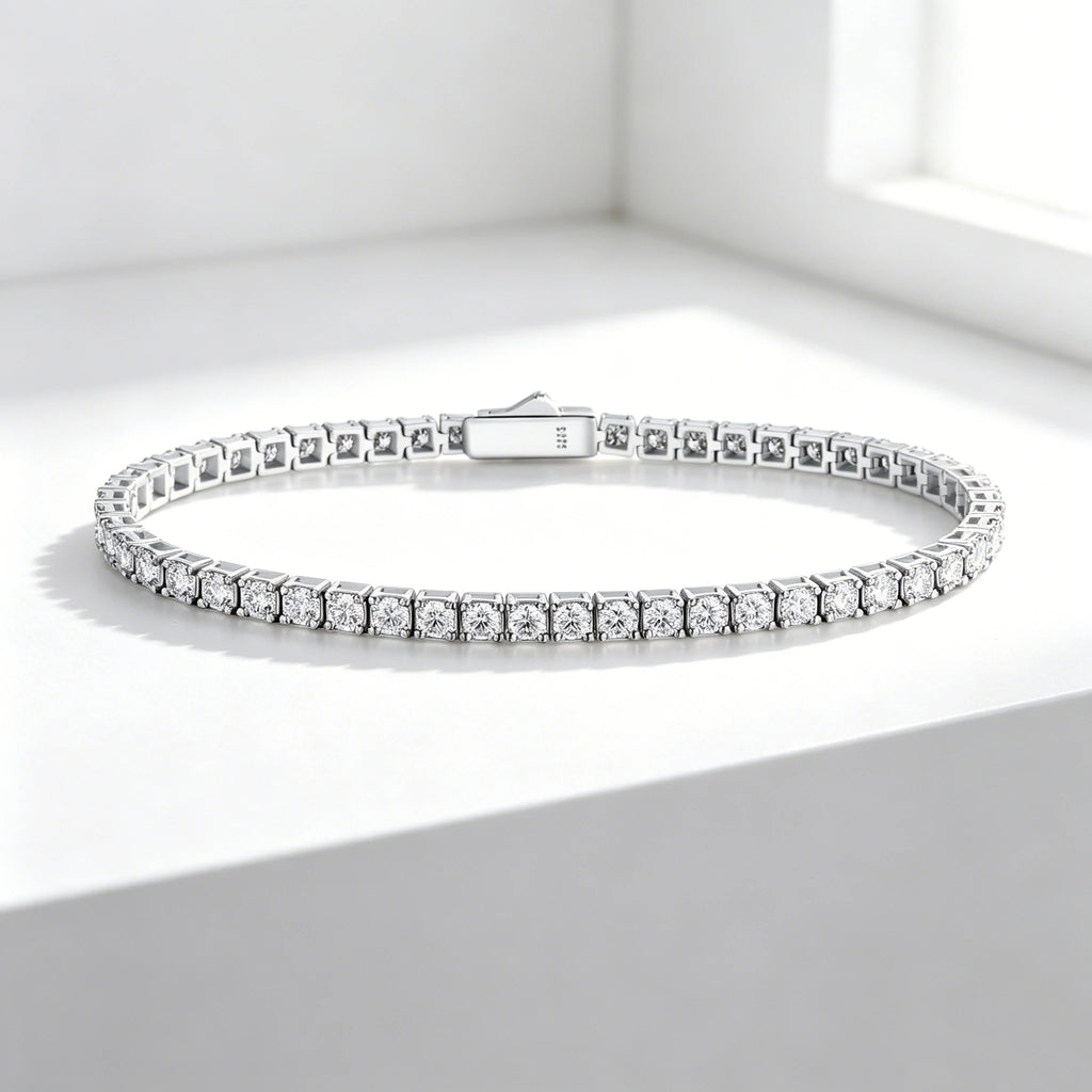 Lab Grown Diamond Bracelet, 925 Silver