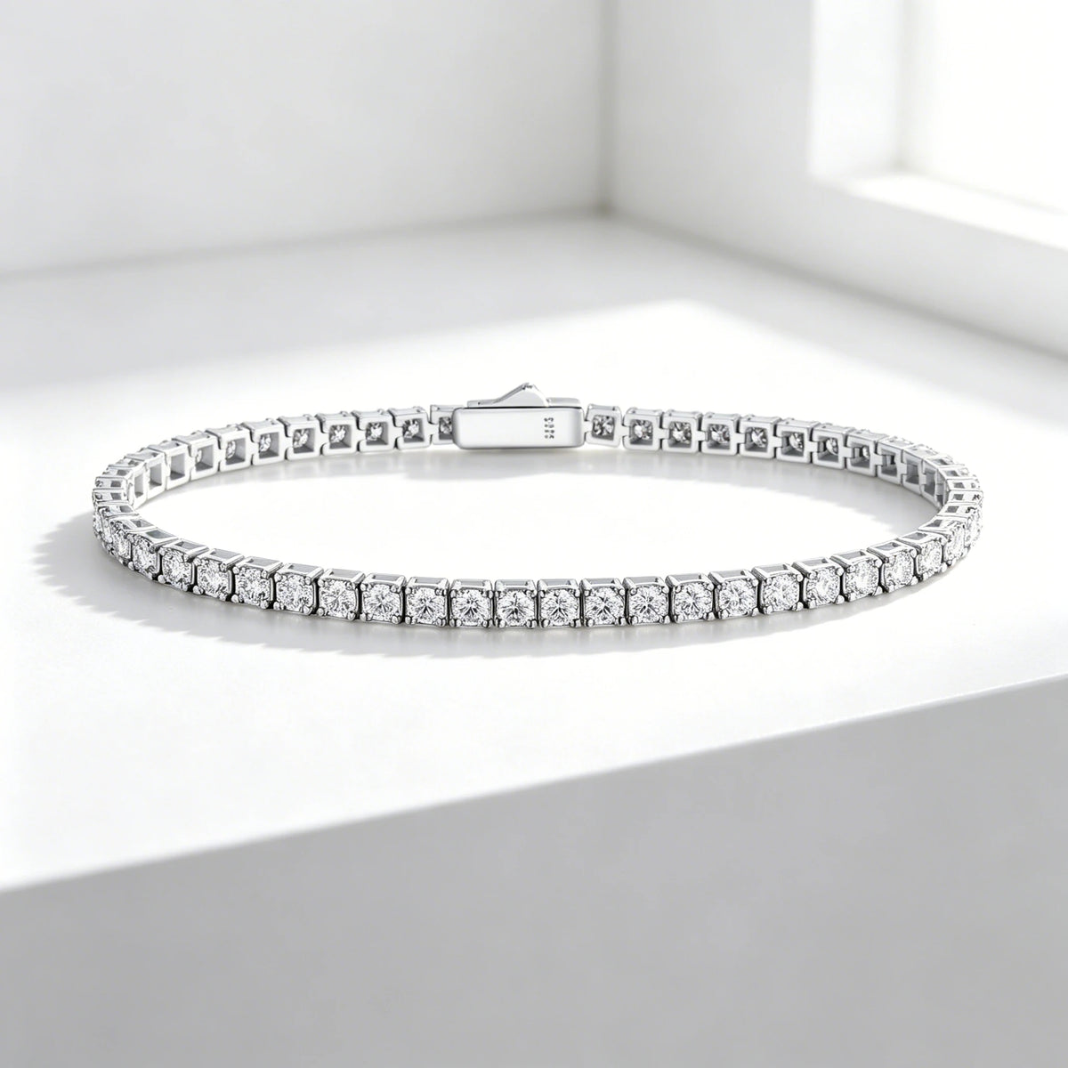 Lab Grown Diamond Bracelet, 925 Silver