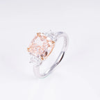 Cushion Cut Fancy Pink Lab Diamond Ring, 18K Gold, IGI Certified
