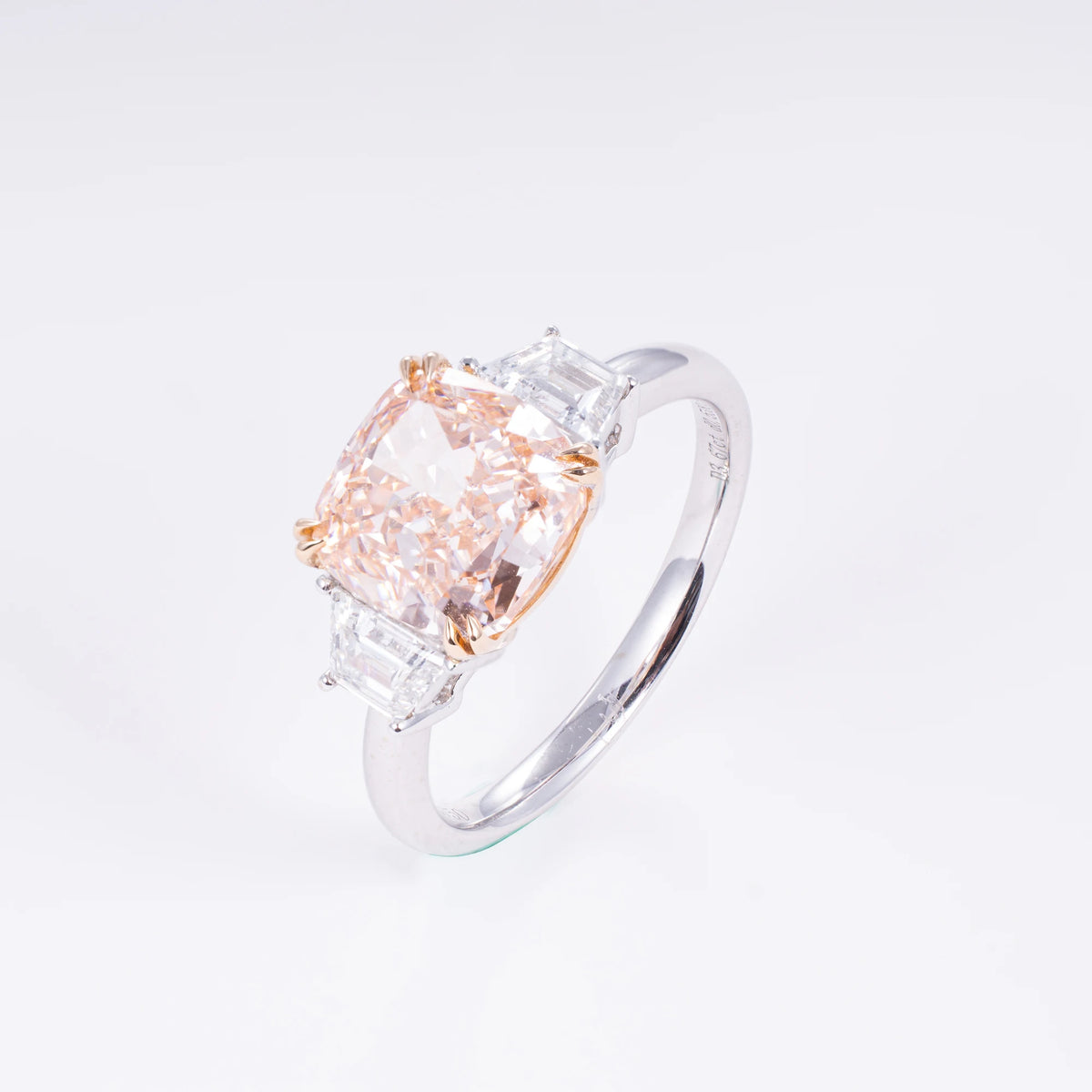 Cushion Cut Fancy Pink Lab Diamond Ring, 18K Gold, IGI Certified