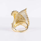 Elegant Wing-Inspired Lab Diamond Ring, 18K Solid Gold