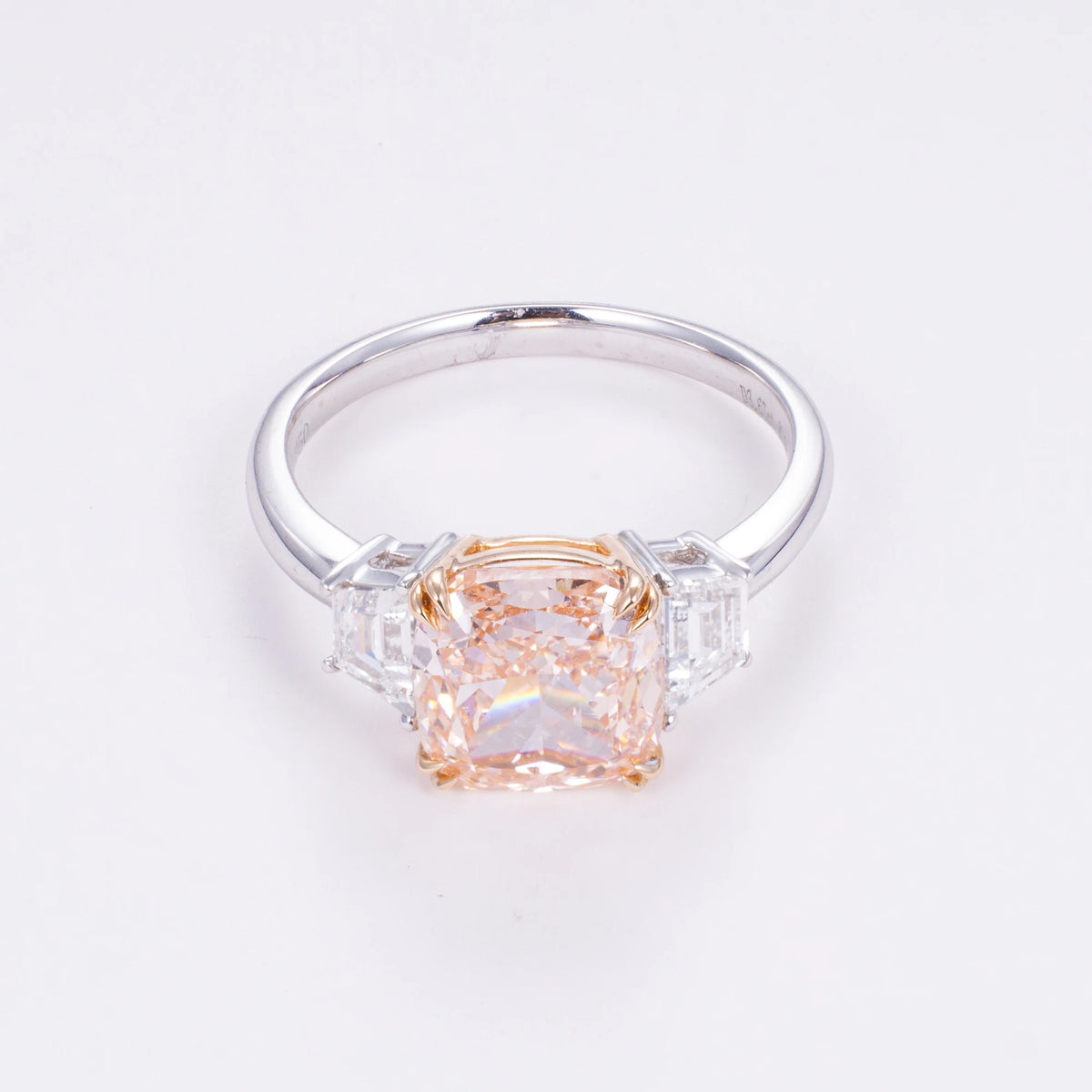 Cushion Cut Fancy Pink Lab Diamond Ring, 18K Gold, IGI Certified