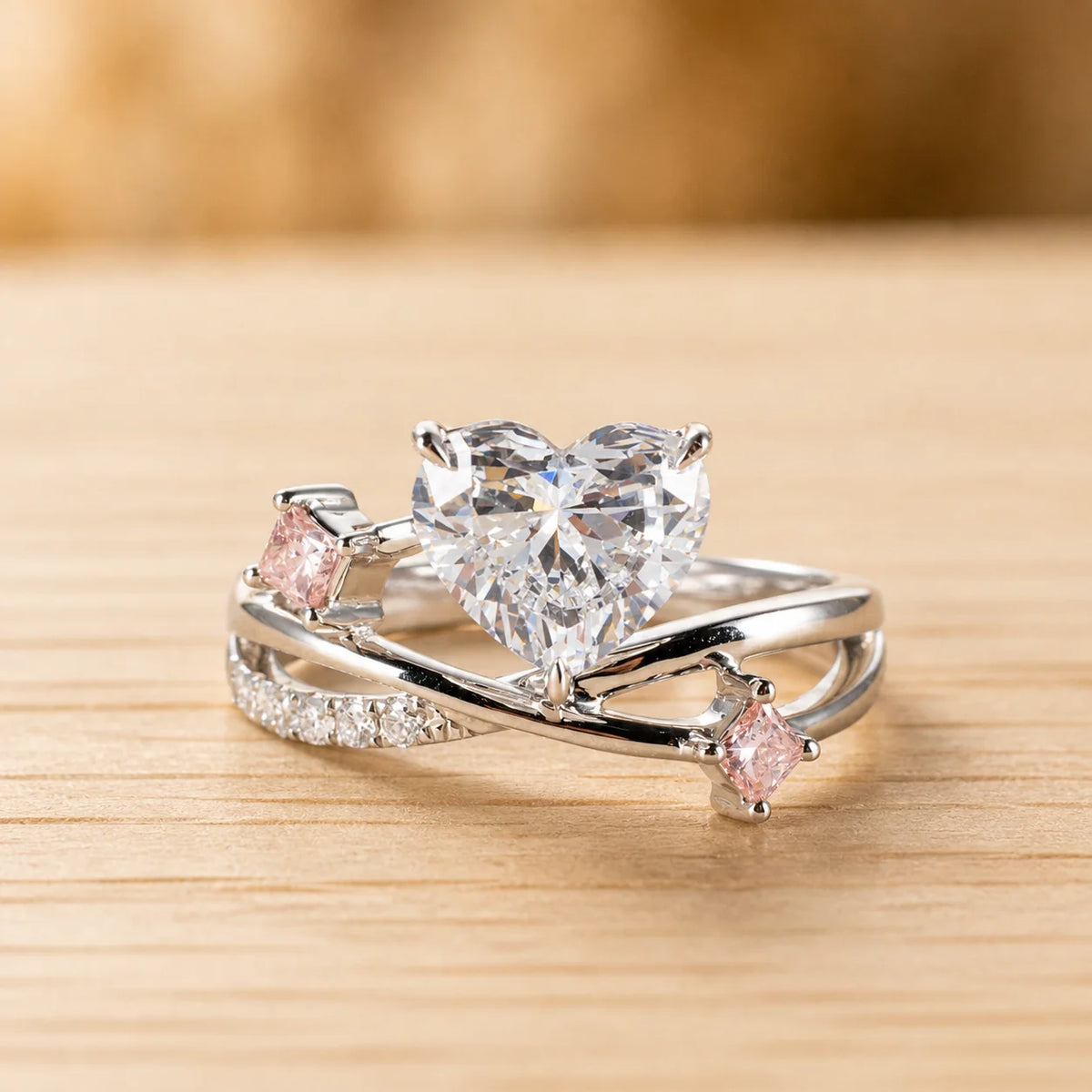 Elegant Heart VVS Lab Diamond Ring, 18K Gold, IGI Certified