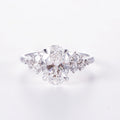 Elegant Oval Lab Diamond Ring with Side Stones, 1.7ct, 18K Gold, IGI Certified