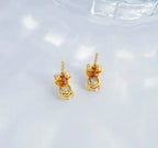1ct Pear Cut Lab Grown Diamond Stud Earrings, 18K Gold