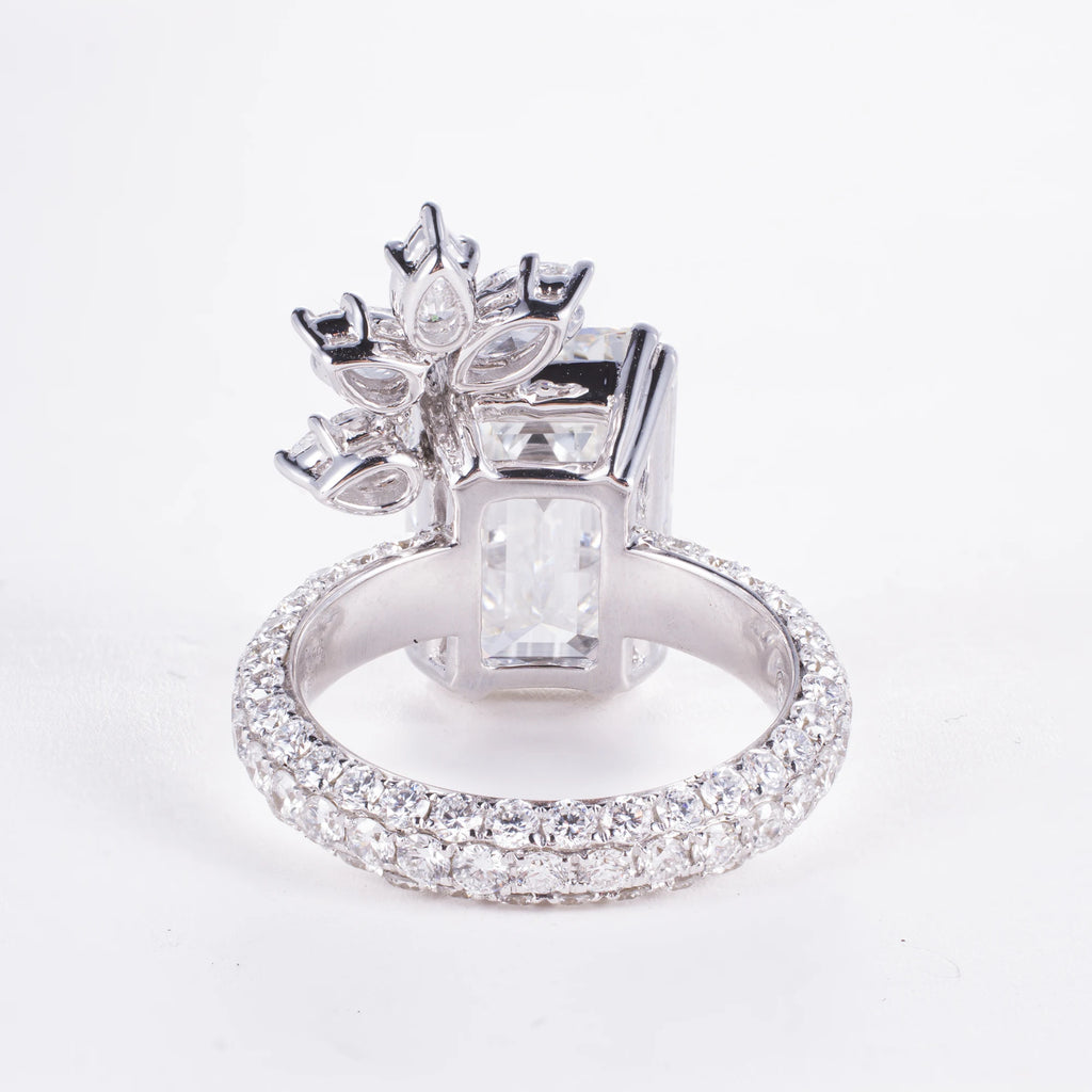 8ct Emerald Cut Lab Diamond Ring, 18K Gold, IGI Certified