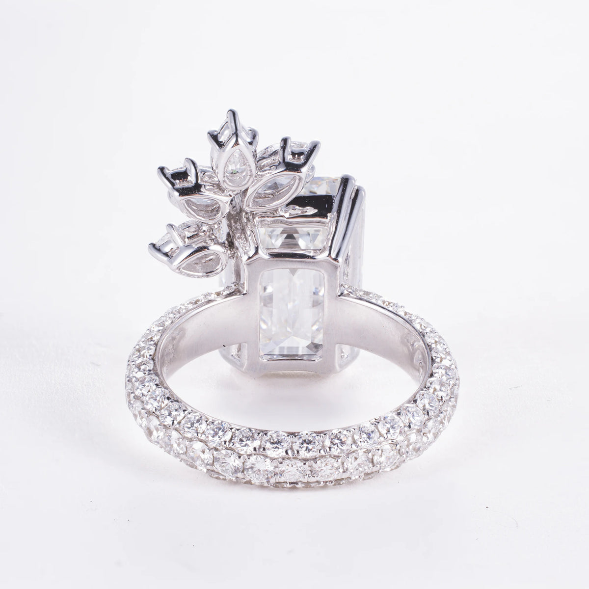 8ct Emerald Cut Lab Diamond Ring, 18K Gold, IGI Certified