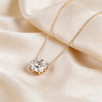 Old European Cut Lab Grown Diamond Necklace, 18K Gold