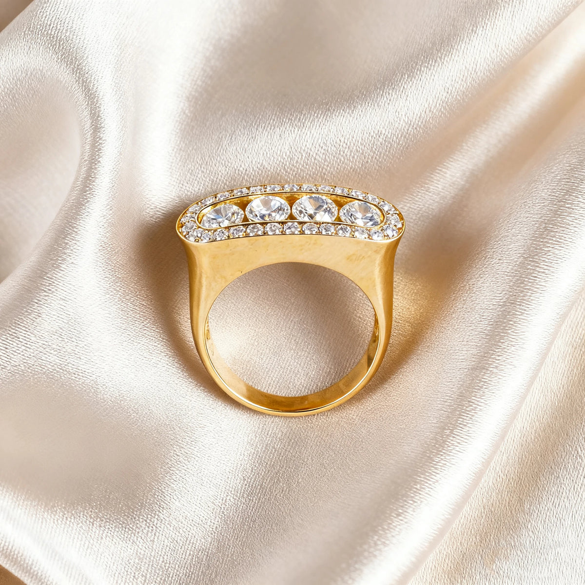 Round Cut Lab Diamond Ring, 18K Solid Gold