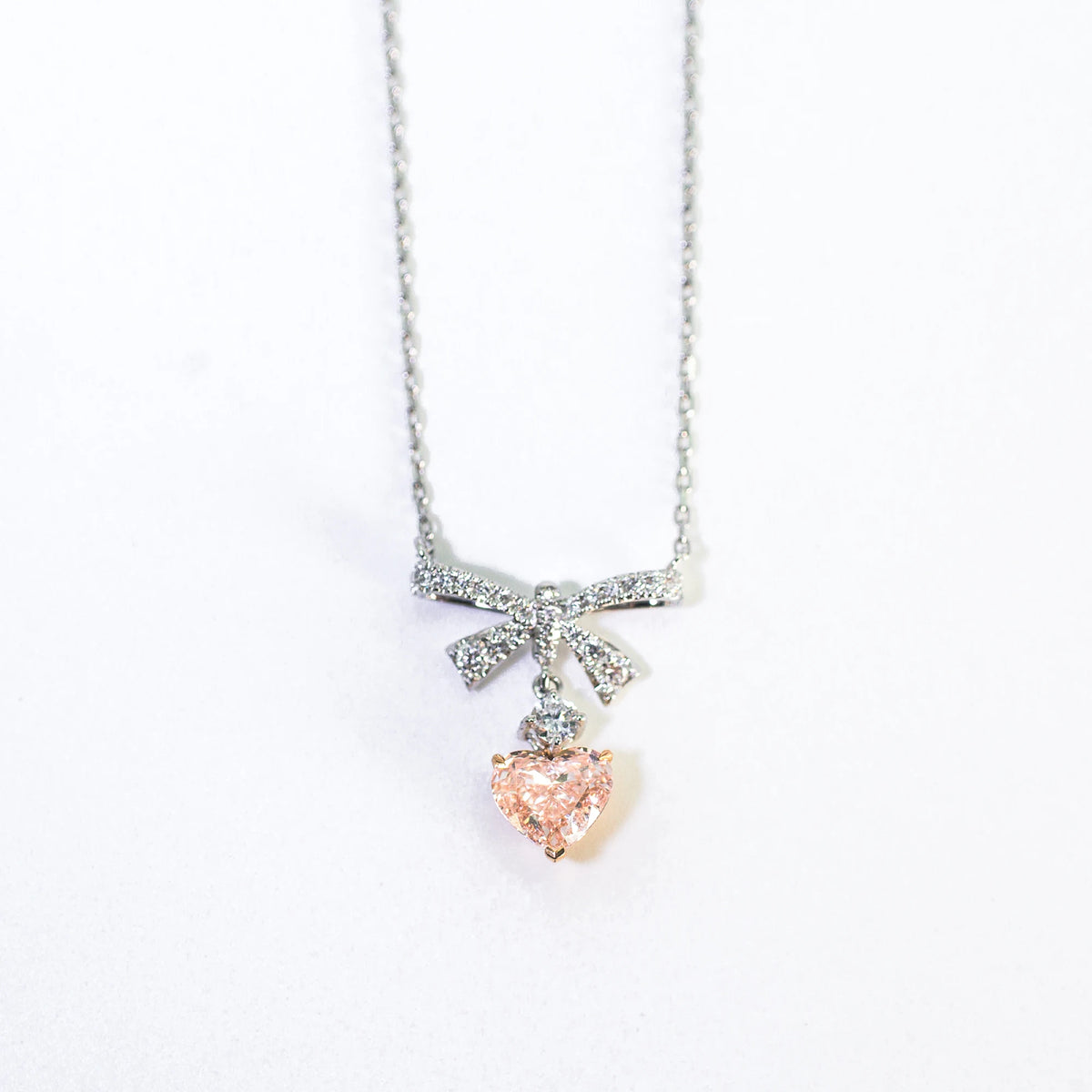 Heart Cut Lab Grown Diamond Necklace, 18K Gold