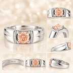 Pink Lab Grown Diamond Ring with Side Stones, Cushion Cut, 1–1.6ct, 925 Silver
