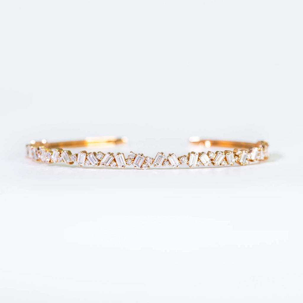 18K Gold Tennis Bracelet with Lab-Grown Diamonds, Emerald Cut