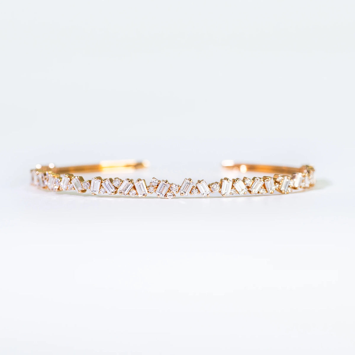 18K Gold Tennis Bracelet with Lab-Grown Diamonds, Emerald Cut