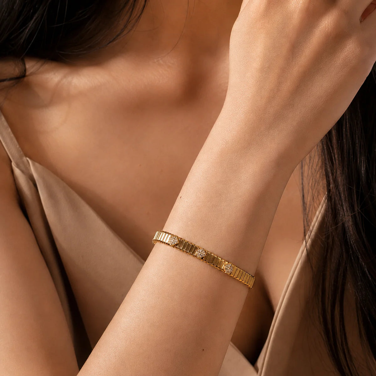 Lab Grown Diamond Bracelet, 18K Gold