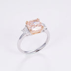 Cushion Cut Fancy Pink Lab Diamond Ring, 18K Gold, IGI Certified
