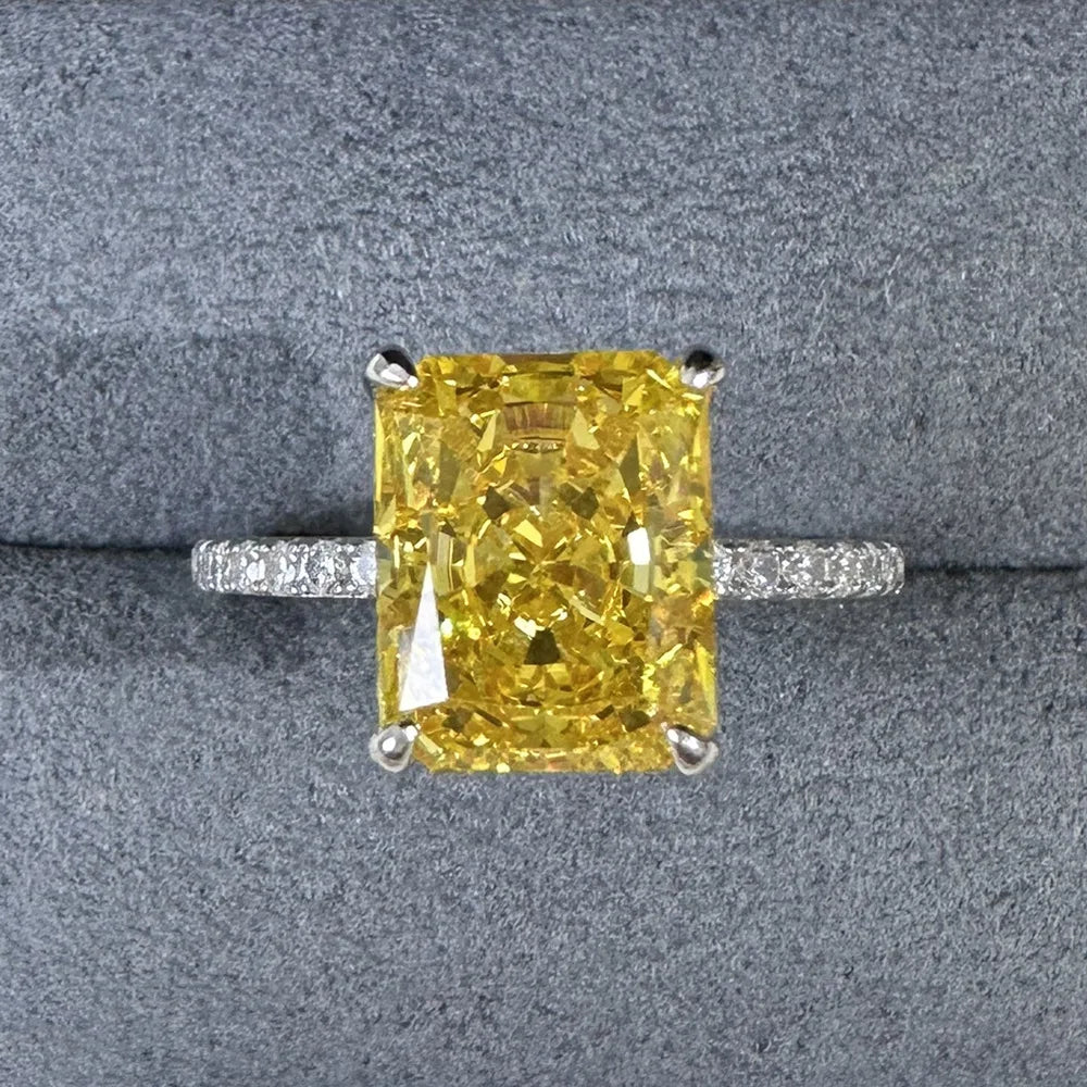Radiant Cut Lab Diamond Ring, 18K Gold, IGI Certified