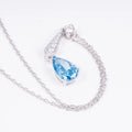 Fancy Blue Lab Grown Diamond Necklace, 18K Gold, IGI Certified