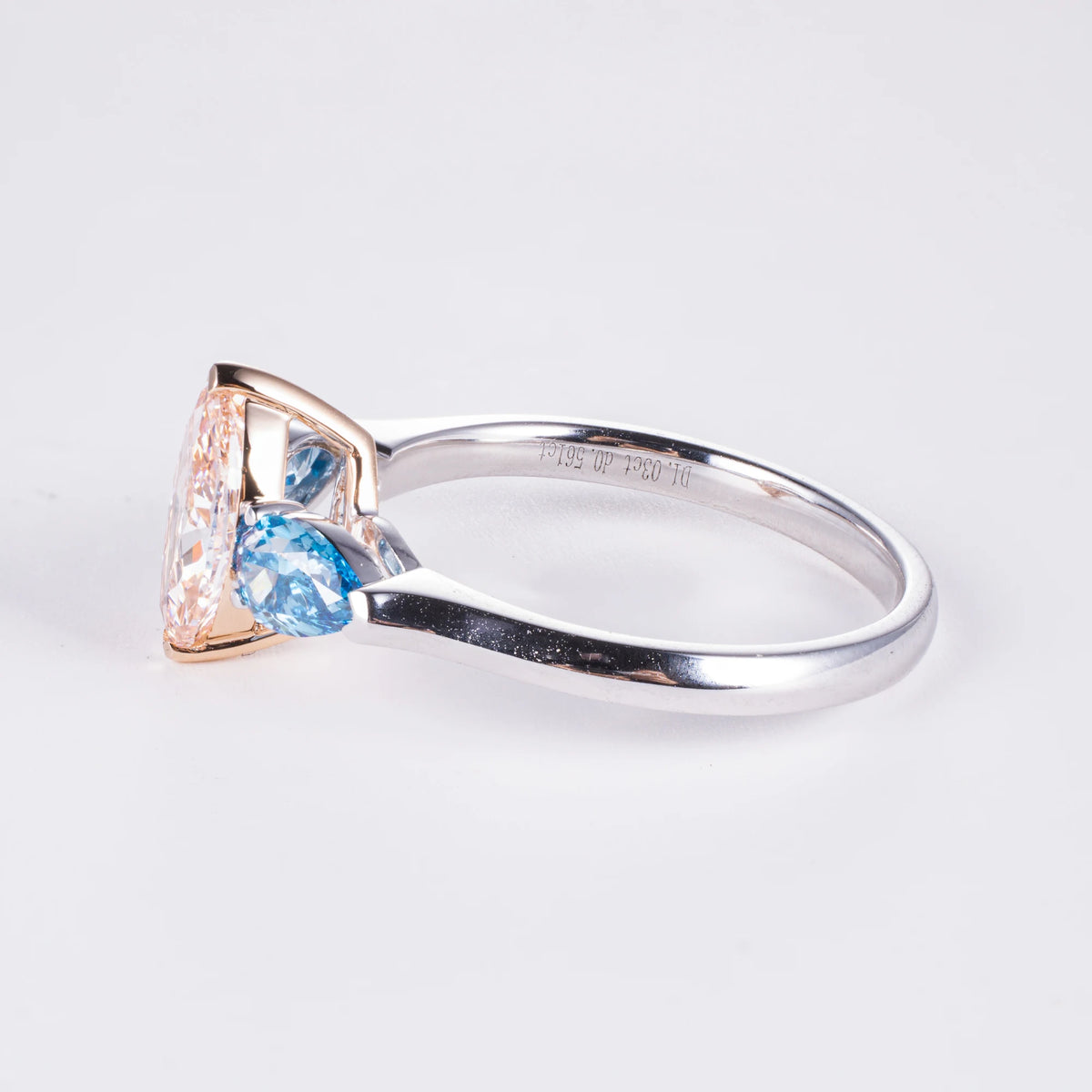 Marquise Cut Fancy Pink Lab Diamond Ring, 18K Gold, IGI Certified
