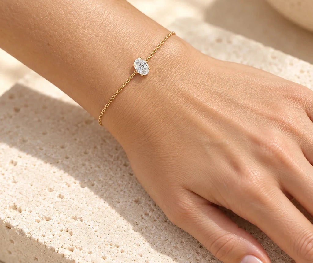 1ct Lab Grown Diamond Bracelet, 18K Gold