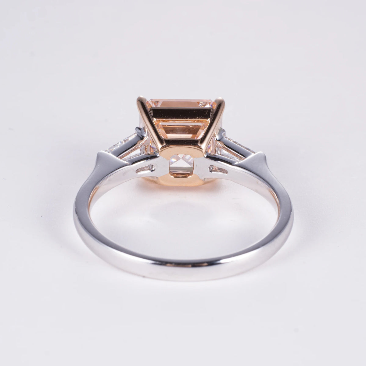 Asscher Cut Fancy Pink Lab Diamond Ring, 18K Gold, IGI Certified