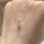 1ct Round Cut Lab Diamond Necklace, 18K Gold, IGI Certified
