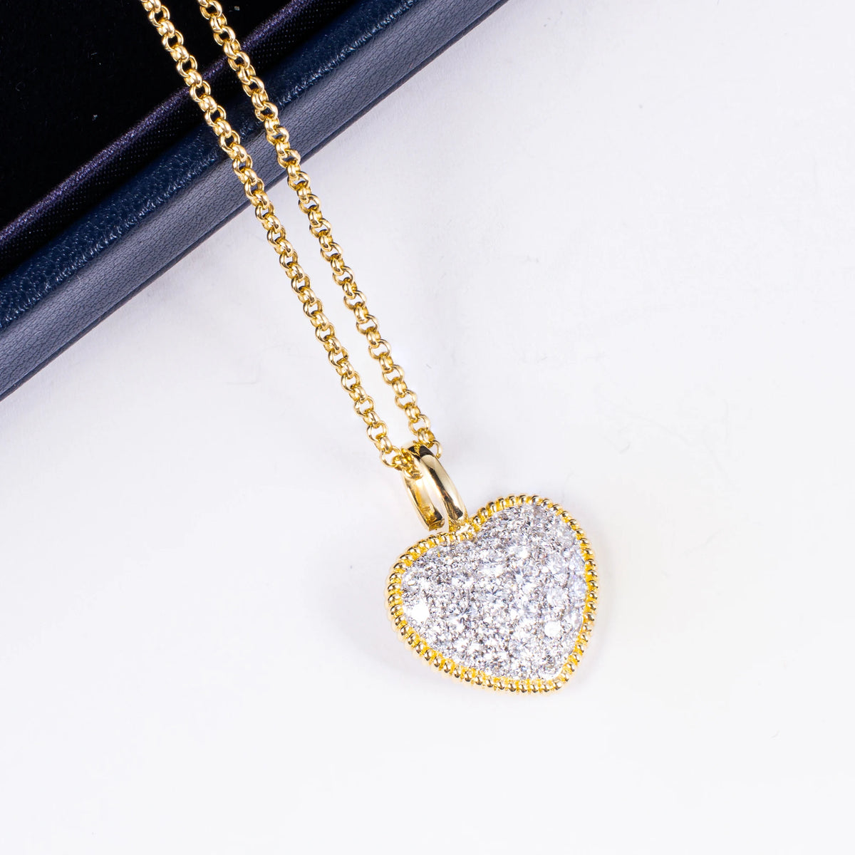 Heart-Inspired Lab Grown Diamond Necklace, 18K Solid Gold