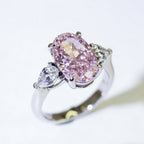 Custom Oval Pink Lab Diamond Ring, 18K Gold, IGI Certified