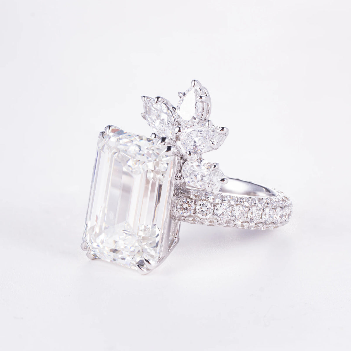 8ct Emerald Cut Lab Diamond Ring, 18K Gold, IGI Certified