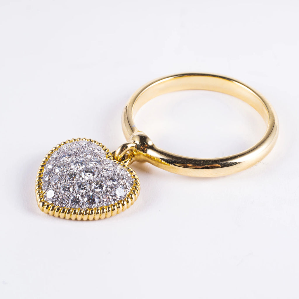 Elegant Heart-Inspired Lab Diamond Ring, 18K Solid Gold