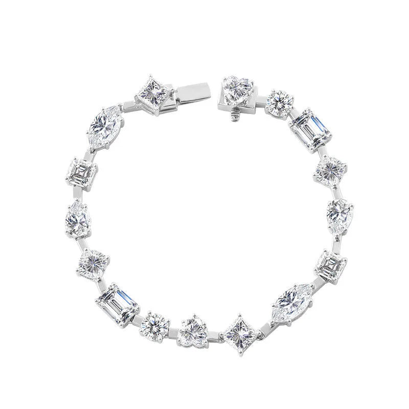 8.753ct Lab Grown Diamond Tennis Bracelet, 18K Gold